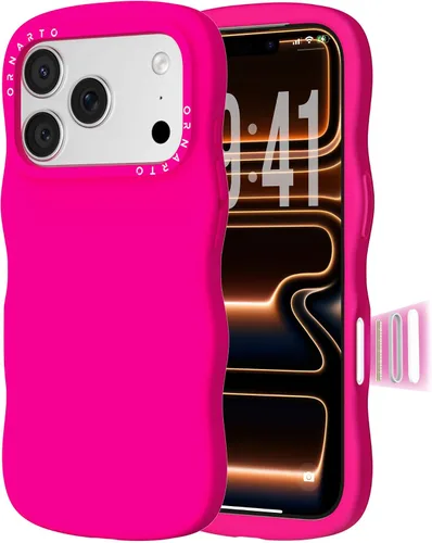 Vista 16 de ORNARTO Funda para iPhone 17 Pro de 6.3", silicona líquida ondulada a prueba de golpes con protección contra caídas y botón de control de cámara