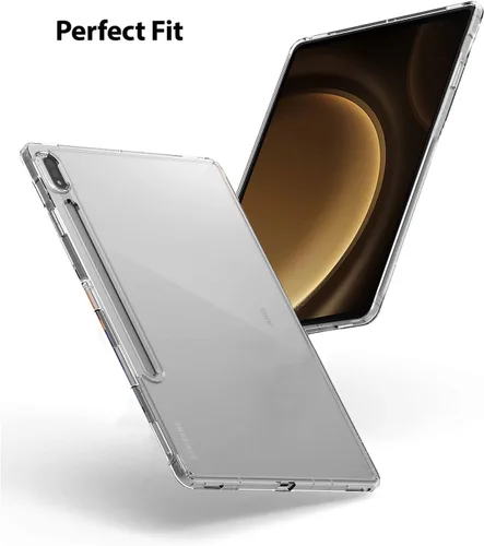 Vista 4 de Funda compatible con Galaxy Tab S9 Ultra/Tab S10 Ultra SM-X910, ultra delgada, suave, transparente mate TPU transparente funda trasera compatible