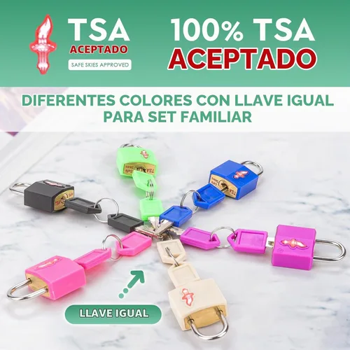 Vista 4 de Safe Skies TSA - Juego de 6 candados de viaje con 6 etiquetas de equipaje