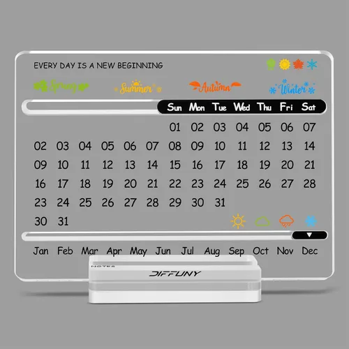 Vista 2 de Calendario de escritorio acrílico perpetuo – Bonita decoración moderna de oficina y regalos de oficina para compañeros de trabajo, mujeres y hombres