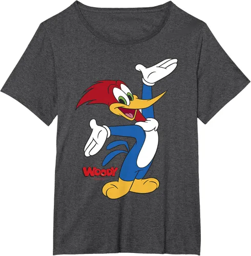 Vista 15 de Woody Woodpecker Camiseta con logotipo de cuerpo completo Negro