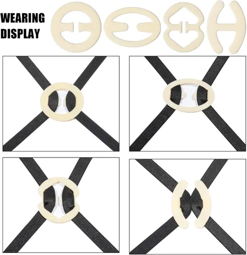 Vista 2 de FFNIU Clips para correa de brasier, 12 clips para brasier para la espalda, soporte de correas de brasier antideslizantes, hebillas de control