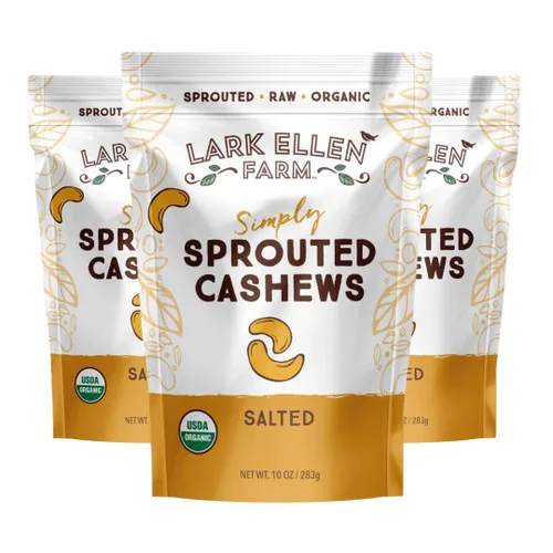 Vista 13 de Lark Ellen Farm Almendras germinadas orgánicas, sin sal – USDA orgánicas, crudas, veganas, sin gluten, sin OMG, aptas para paleo, aperitivo