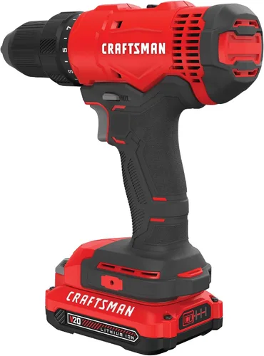 Vista 13 de CRAFTSMAN V20 - Kit de taladro/controlador inalámbricos (CMCD701C2)