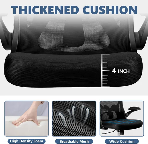 Vista 6 de Winrise Silla de oficina, silla de escritorio, silla ergonómica de malla para computadora, sillas de escritorio de oficina en casa, silla giratoria