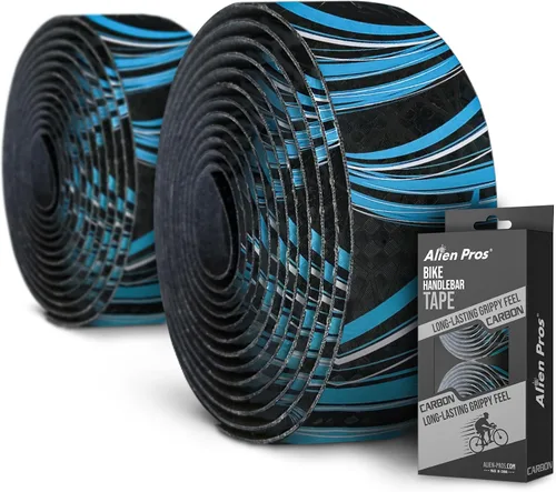 Vista 8 de ALIEN PROS Cinta para manillar de bicicleta de poliuretano (juego de 2) negro, rojo, blanco, rosa, azul, mejora el agarre de tu bicicleta con estas