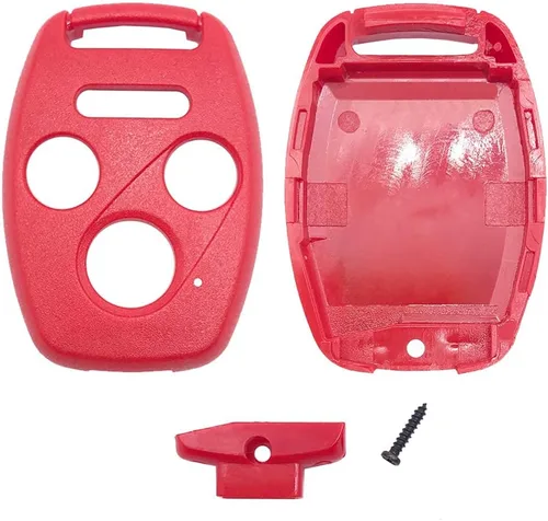 Vista 4 de Funda de repuesto para llavero de Honda Accord 2003-2015 Civic 2005-2013 CR-V Pilot Ridgeline CR-Z Fit Odyssey Remote Key Fob Shell (negro + rojo)