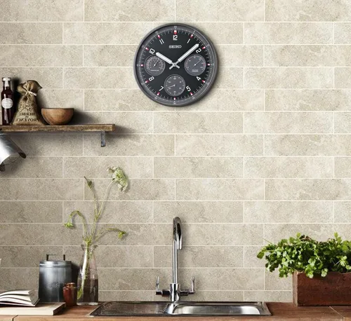 Vista 4 de SEIKO QXA823KLH Reloj de pared estilo cronógrafo, negro, 13 pulgadas
