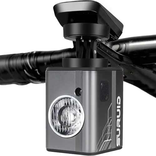 Vista 9 de Suruid 2500LM Super Bright Bike Lights for Night Riding, IPX6 Waterproof Bike Headlight with Auto Motion Sensor, 6Mode Bicycle Light, Tool-Free Bike