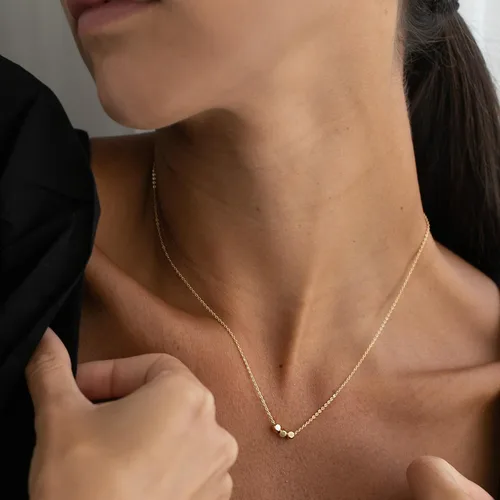 Vista 3 de VRIUA Gold Necklace for Women, Dainty Star of David Necklace 14K Gold Plated Butterfly Necklace Sun Lotus Flower Necklace Simple Bead Necklace