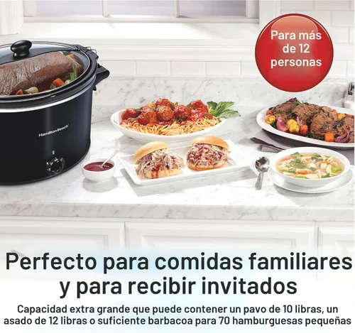 Vista 2 de Hamilton Beach Stay or Go - Olla de cocción lenta portátil extra grande
