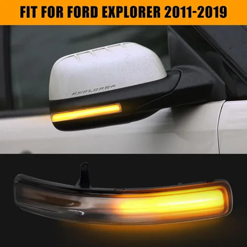 Vista 2 de [2 piezas] Luces intermitentes para retrovisor lateral para Ford Explorer 2011-2019 Reemplazo# BB5Z-13B375-A, BB5Z13B375A Ensamblaje de luces