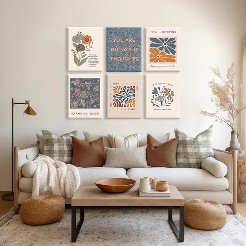 Vista 3 de Póster artístico de pared de salud mental, lienzo motivacional, decoración de pared, terapia, oficina, póster bohemio, impresiones inspiradoras