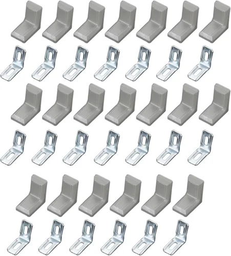 Vista 11 de dophee 20 soportes de esquina de metal en forma de L con cubierta de Marrón