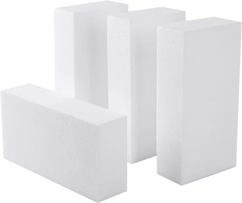 Vista 9 de AMZQNART 8 paquetes de bloques de espuma para manualidades, bloques cuadrados de espuma de poliestireno de 4x4x2 para escultura artística, arreglos