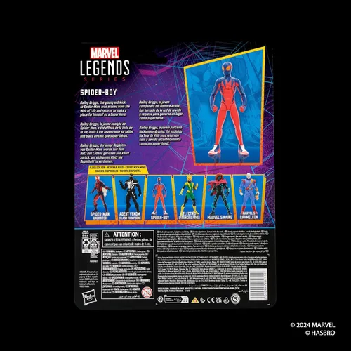 Vista 10 de Marvel Legends Series Spider-Boy, Retro Comics Figura de acción coleccionable de 6 pulgadas