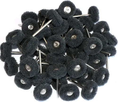 Vista 10 de FPPO Juego de 58 piezas de ruedas abrasivas para pulir para herramientas rotatorias, kit de mini cepillo de limpieza con eje de 3 mm, ruedas Mix