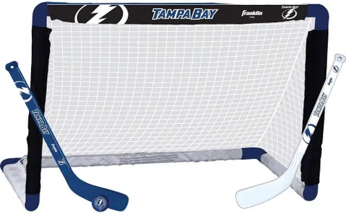 Vista 36 de Franklin Sports NHL - Juego de mini hockey para niños, portería de hockey sobre rodilla, pelota + 2 palos, juego de juguetes para interiores