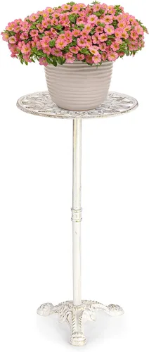 Vista 8 de OwnMy Soporte alto de hierro fundido para macetas, soporte para macetas con pedestal decorativo, para interiores y exteriores, soporte grande
