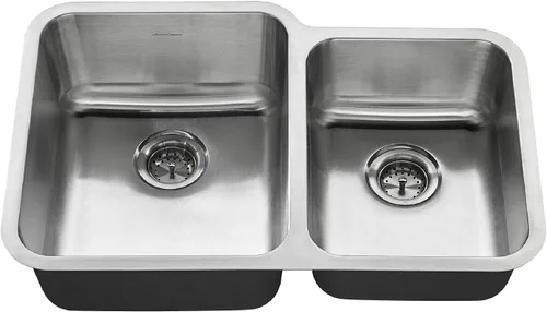 Vista 7 de American Standard 18DB.321800S.075 Danville - Fregadero de cocina de acero inoxidable con doble tazón, 32 x 18 pulgadas