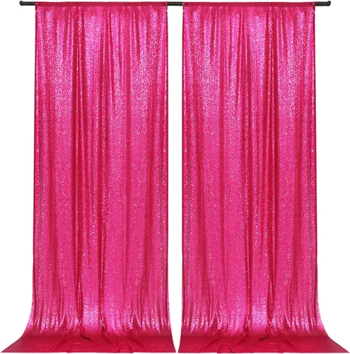 Vista 55 de PartyDelight Cortinas de Fondo de Lentejuelas 2 Paneles Negro 5 Pies x 10 Pies Telón de Fondo para Fotografía Cortina de Boda Eventos Especiales