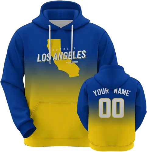 Vista 8 de Custom Football City Map Gradient Hoodies-Personalized Name Number Hooded Sweatshirts Football Fans Gifts for Men,Women,Youth