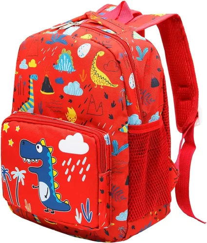 Vista 16 de Mochila de dibujos animados para niños pequeños de 3 a 4 años Dinosaurio Negro