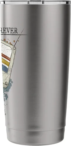 Vista 2 de Old School Forever Retro 90s Cassette Mixtape Vaso aislado de acero inoxidable
