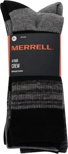 Vista 3 de Merrell Men's and Women's Cushioned Midweight Crew Socks-4 Pair Pack-Moisture Management and Anti-Odor