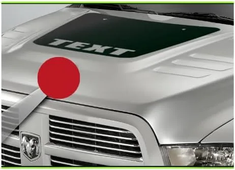 Vista 6 de Blackout Hood Graphics - Calcomanía de vinilo a rayas #1, compatible con Ram HD 3500 2500 compatible con 2010-2018 (negro brillante)