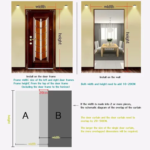 Vista 6 de Cortina de puerta con aislamiento térmico insonorizada, cortinas de garaje con cancelación de ruido, protección de privacidad, resistente al viento