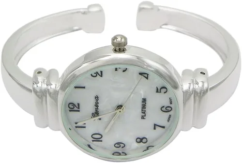 Vista 2 de Rosemarie Collections Reloj de pulsera de metal con nácar para mujer (tono plateado), Moderno