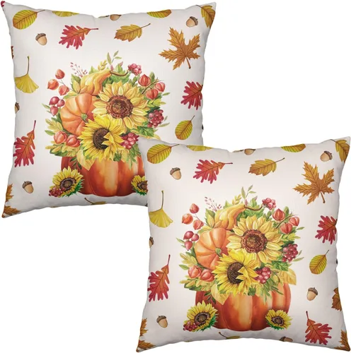 Vista 177 de Juego de 2 fundas de almohada de 16 x 16 pulgadas, diseño patriótico de bandera estadounidense con estrellas para exteriores, estilo casa de campo