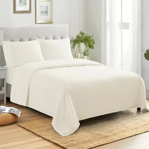 Vista 6 de Sábanas de tamaño King 100% algodón, hechas en Egipto, suaves de 400 hilos para colchón de cama de tamaño King, juego de sábanas y fundas de Gris
