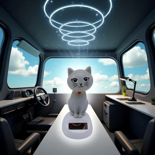 Vista 5 de Bonita figura de gato bailarín con energía solar, oscilante solar, estatua de gato, decoración de tablero de instrumentos de automóvil, decoración