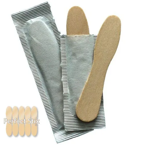Vista 3 de Perfect Stix Cucharas de degustación envueltas en madera. 3 pulgadas de largo. Paquete de 100