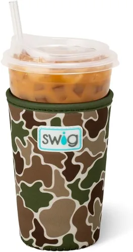 Vista 11 de Swig Life Funda Mediana para Taza de Café Helado Coolie, Funda Aislante de Café Helado Estándar de 22oz con Asa, Funda Aislante de Neopreno Coolie