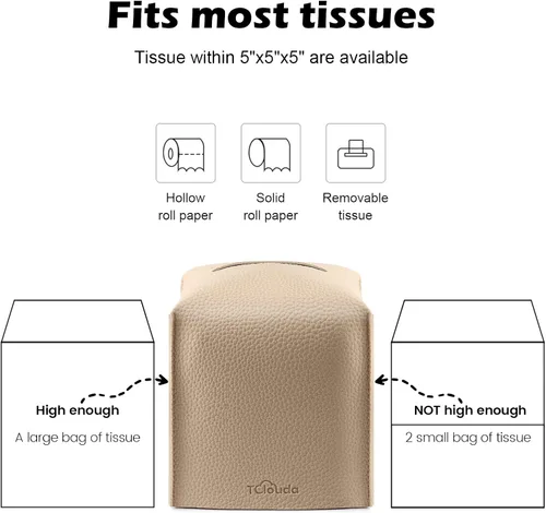 Vista 7 de Funda cuadrada para caja de pañuelos de piel sintética moderna para decoración creativa, paquete de 2, ideal para baños, oficina, coche, mesita