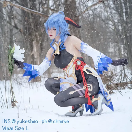 Vista 4 de NSPSTT Ganyu - Disfraz de cosplay para mujer