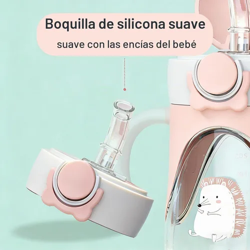 Vista 3 de Bunnytoo Vaso con popote con peso, 8 onzas, Tritan para niños pequeños con Azul