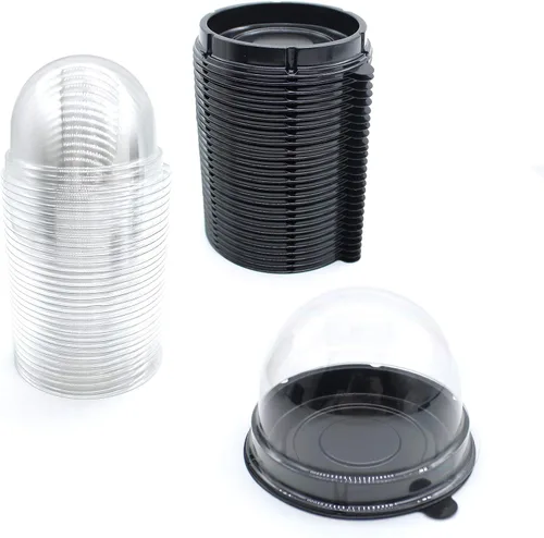 Vista 5 de Mini contenedor para cupcakes, 50 contenedores de escritorio para Negro