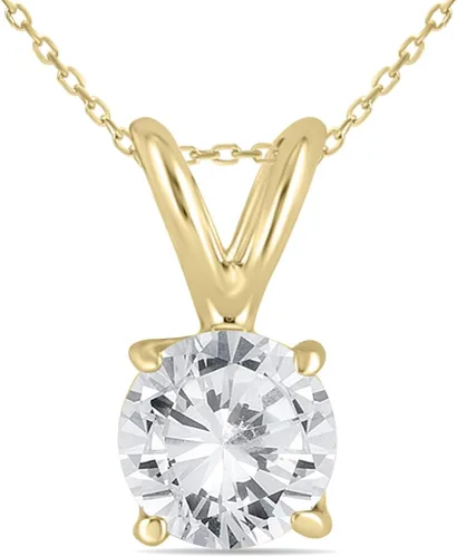 Vista 2 de SZUL 1 Carat Diamond Pendant and Earring Matching Set Available in 14K Yellow and White Gold
