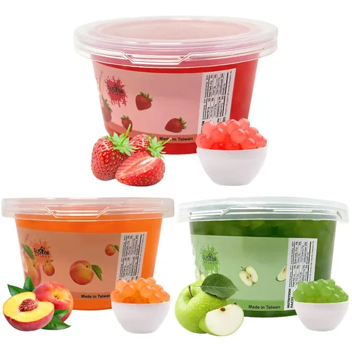 Vista 5 de Fusion Select 6 Sabores Variados Perlas Explosivas de Boba - Acompañamiento de Té de Frutas, Bocadillo Frutal