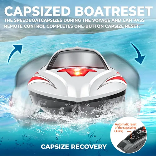 Vista 6 de BEZGAR Bote RC, barco de control remoto sin escobillas grande de 18 pulgadas para adultos y niños, botes de velocidad RC grandes y rápidos de 55 KPH