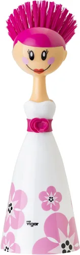 Vista 9 de Vigar Dolls Arandelle - Cepillo para platos con vestido estampado, 9-3/5 pulgadas