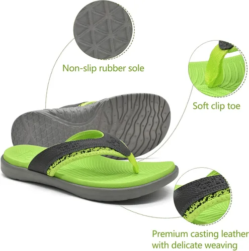 Vista 2 de KuaiLu Sandalias deportivas para hombre, cómodas, ortopédicas, con soporte de arco para fascitis plantar, para exteriores, verano, playa, talla 7 15