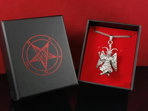 Vista 9 de Iglesia de Satanás Baphomet Colgante Collar 316L Acero Inoxidable Eliphas Levi
