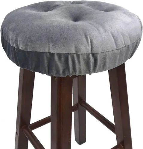 Vista 17 de Augld Paquete de 2 Cojines para Taburetes de Bar con Banda Elástica Cubierta de Taburete 12 Pulgadas Beige
