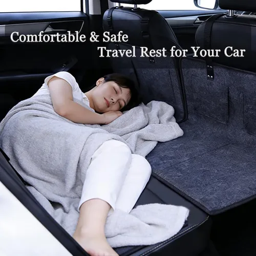 Vista 5 de Plato de extensión de colchón para asiento trasero, extensor de asiento trasero de automóvil, colchón portátil para dormir, aumenta el espacio