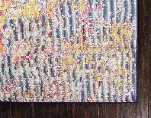 Vista 9 de Unique Loom - Colección Estrella, colores oscuros, tapete abstracto moderno y desgastado (3' 3 x 5' 3 rectangular, multi/azul marino)